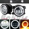 30W 4 Inch Round  Led Fog Light White Halo Ring Angel Eyes & White Lamp DRL Bulb Angle Eyes for Jeep Wrangler JK LJ TJ ► Photo 1/6