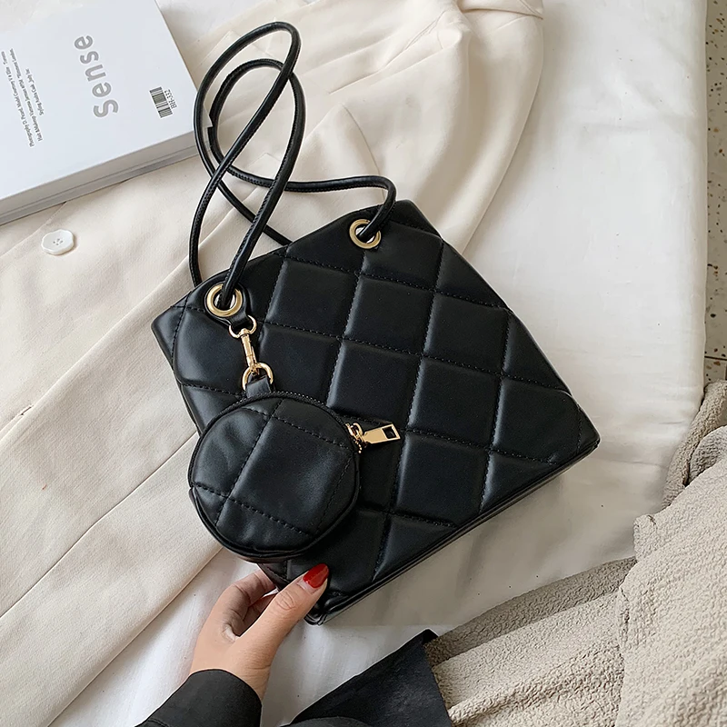 Small PU Leather Shoulder Bags For Women 2020 Trend Branded Handbags Female Travel Totes Lady Fashion Hand Bag 2 pcs/set | Багаж и сумки