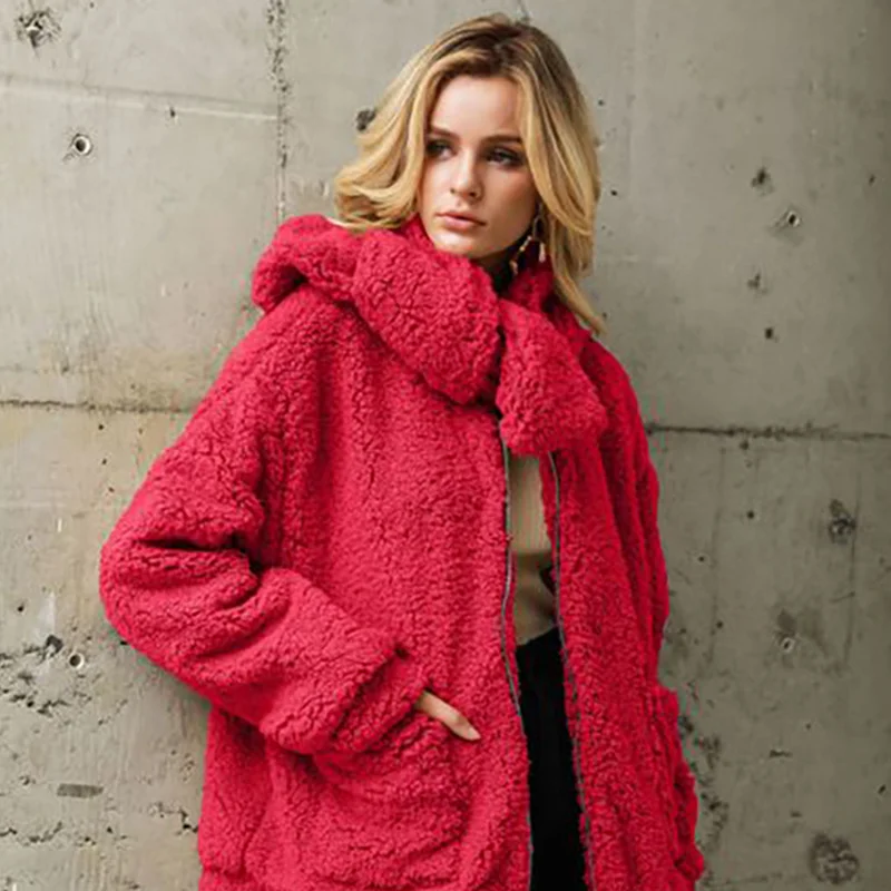 

Faux Fu Maternity Coat Women's Autumn Winter Hooded Keep Warm Outwear Female Casual Pregnant Woman Loose Blend Coat