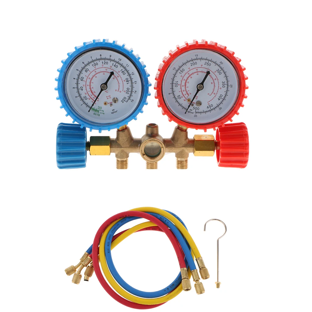 air conditioner fluorine meter high pressure gauge vehicle refrigerator tool, tubing, dual head, air cooling test repair tools