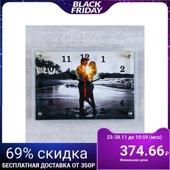 

Wall Clock rectangular "loving couple", 25x35 cm
