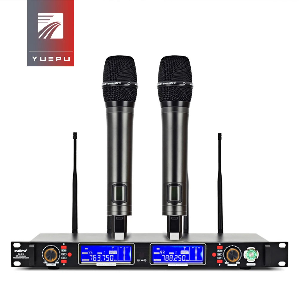 

High Voice Pick-up Distance! Strong Receiving! YUEPU RU-S16 True Diversity Professional Wireless Microphone System 4 Antenna