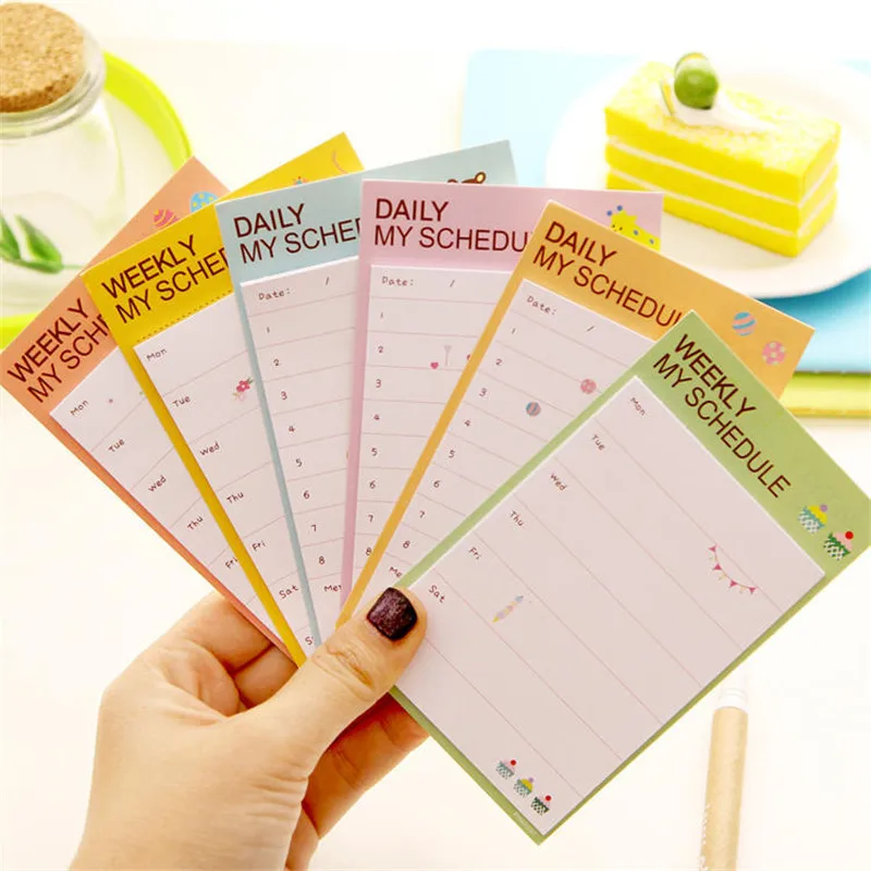 

2019 New Daily Planner Bookmark Marker Memo Sticky Notes Notepad Check List Office Supply