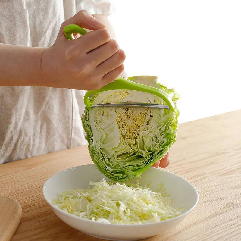 Cabbage Knife Slicer Shredder - Cabbage Shredder for Sauerkraut Coleslaw -  Cabbage Chopper Stainless Steel - Cabbage Cutter with Two Sharp Blades