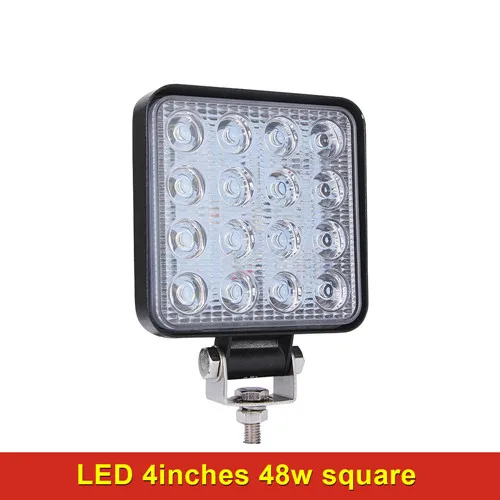 4inch 27W 42W 48W LED Light Bar Spot Car Truck SUV Tractor Offroad LED Spot Beam 12V Spot Flood LED Light Bar Driving Lamp - Color: Square 48W