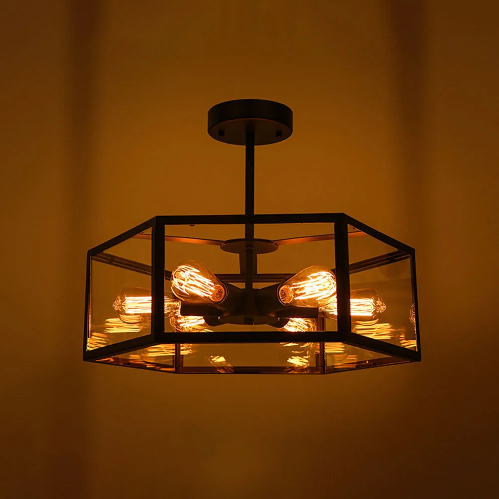 Черные железные Ретро люстры в стиле лофт промышленная акриловая Подвесная