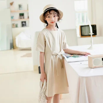

2020 summer teen girl dress elegant girl plaid cotton sundress casual holiday dress fashion kids clothes age 6 810 12 14 16 year
