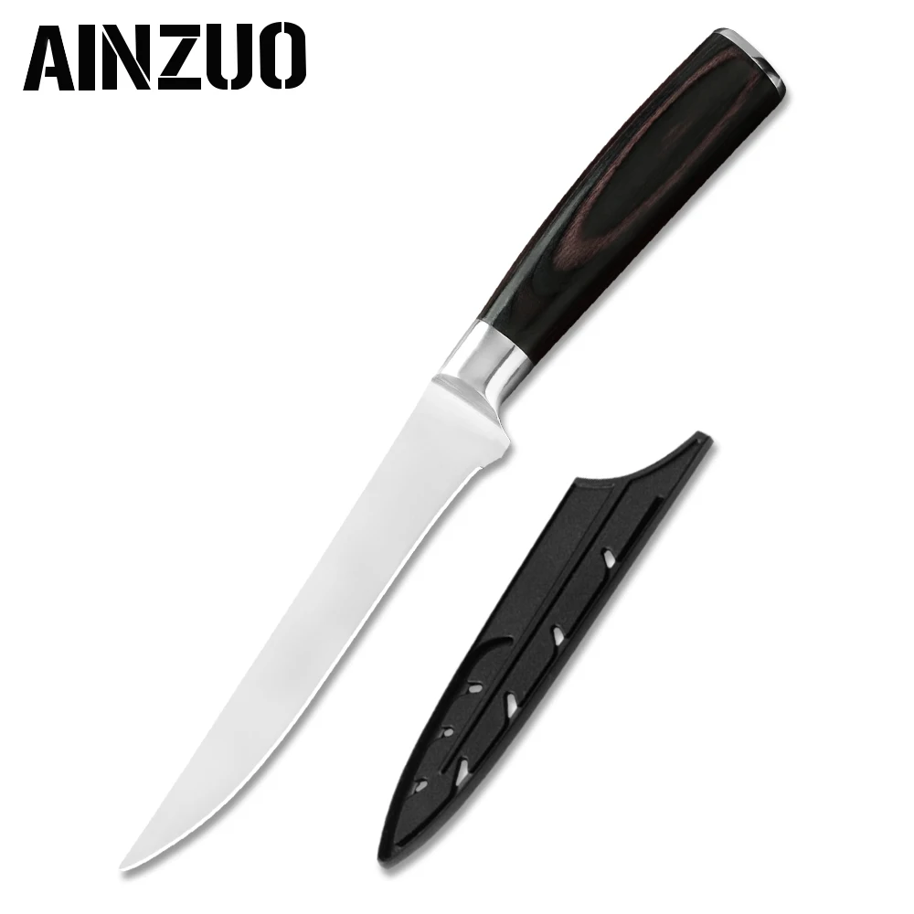 AINZUO 5 дюймовый нож для косточек 7Cr17 кухонный из нержавеющей стали высшего