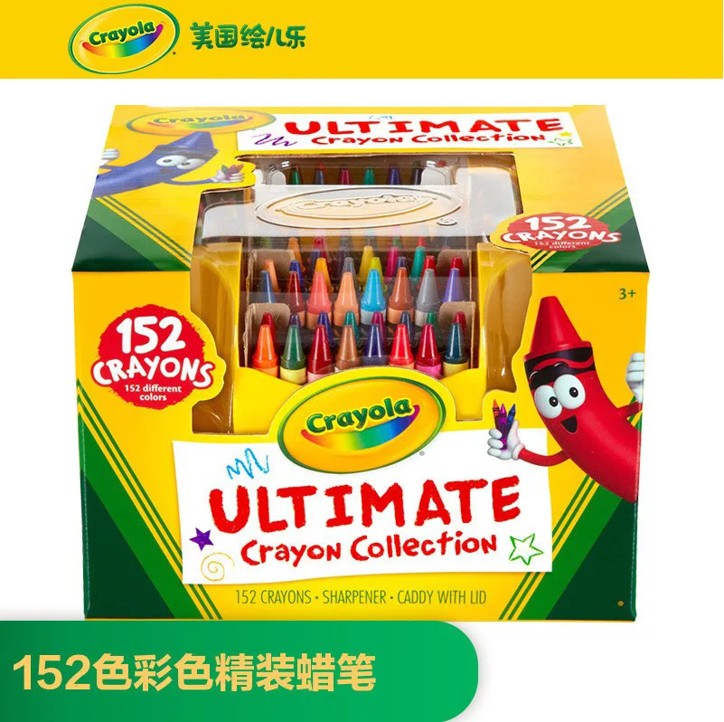 Crayola Crayon, 152 цветов, твердый переплет, для детей, студентов, нарисованный подарочный набор 52-0030