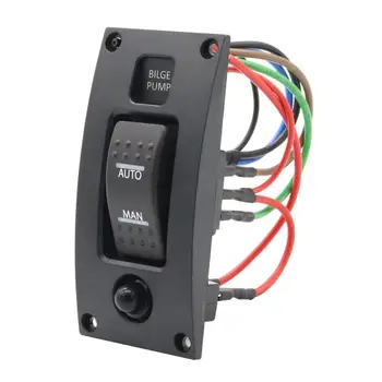 

12V 1 Gang Bilge Pump Switch Panel ON-OFF-ON Switch Waterproof with 20A Manual Reset Overload Protector for Boat Marine Rv