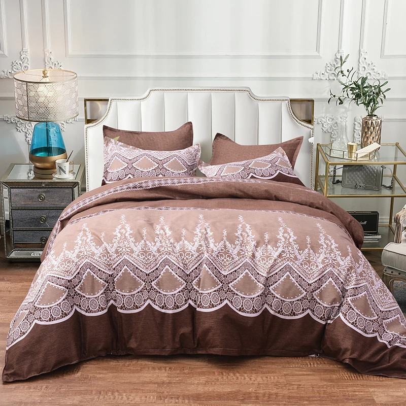 

New Bedding Sets 2/3Pcs 100% Polyester Grey Quilt Cover Set Single King Size Decoration For Home