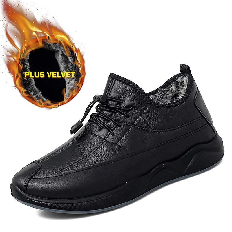 Зимняя Теплая обувь для мужчин мужская деловая Повседневная хлопковая модные