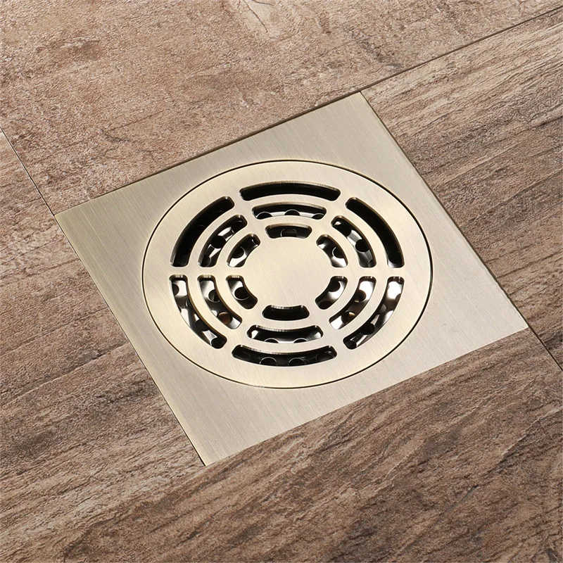 

Hideep Copper Deodorizing Floor Drain Square round Bathroom Large Flow Bronze Vintage Floor Drain Manufacturers Direct Selling