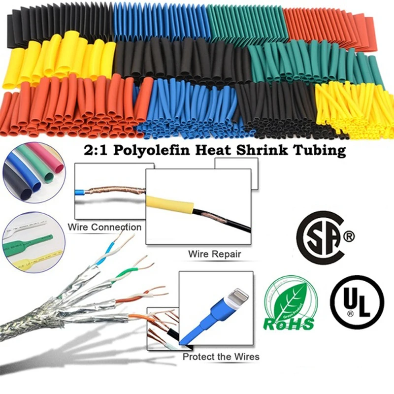 164pcs 1Set Heat shrink tube kit Insulation Sleeving termoretractil Polyolefin Shrinking Assorted Heat Shrink Tubing Wire Cable 1