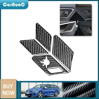 

Car Styling Inner Door Lock Switch Panel Trim Cover Carbon Fiber Sticker Decal Accessories For VW Golf 7 GTI MK7 2014-2019