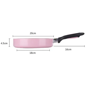 

20CM Nonstick Pan Non-Stick Cookware Frying Pan Saucepan Small Fried Eggs Pot General Use for Gas and Induction Cooker Pink
