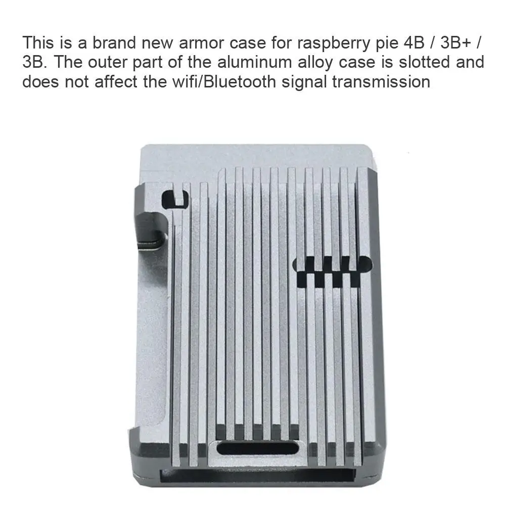 For Raspberry Pi 4 Model B Protective Armor Aluminum Alloy Case Passive Cooling Shell Metal Enclosure Heat Dissipation Cover
