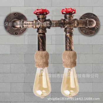 

Double-headed wall lamp creative indoor bedside led hemp rope wall lamp American hotel corridor corridor lamp