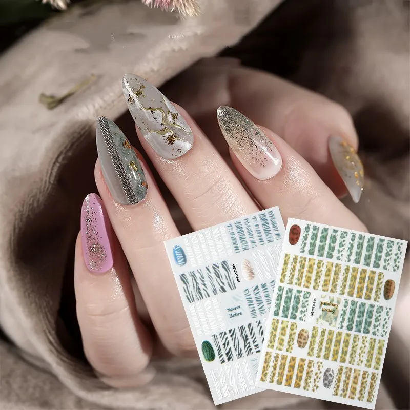 Newest WG1118-03 04 Japan style chain design 3d nail sticker self adhesive decal decoration accessory | Красота и здоровье