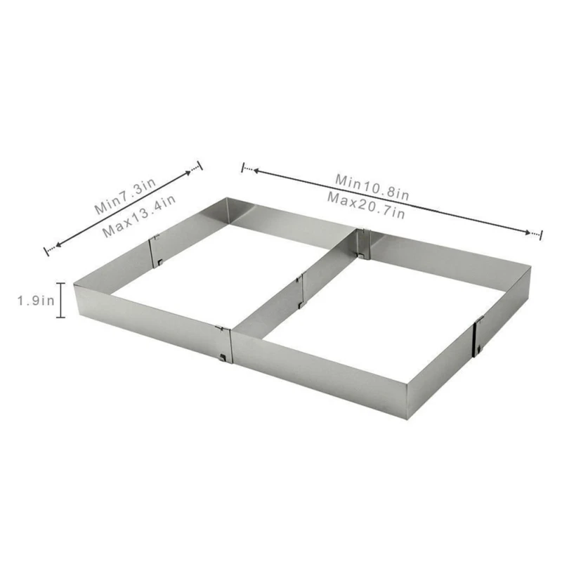 Нержавеющая сталь регулируемый телескопический прямоугольный мусс кольцо выпечка торта DIY Форма силиконовые формы маффинов