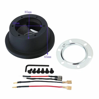

Connector Steering Wheel Adapter Car 6-bolt Black Accessories Part Horns Interior