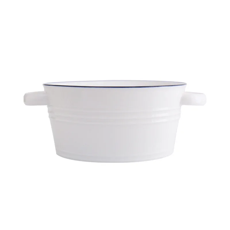 Скандинавском Стиле Простой керамические бинауральные салатник миска с защитой от ожогов миска для десерта, завтрака овсянка bowlware
