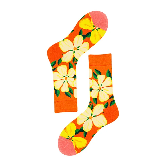 Unisex Fashion Art Men Sock 3D Print Fruit Happy Socks Avocado Apple Cherry Crew Men Funny Meias Cotton Harajuku Soft Socks 29