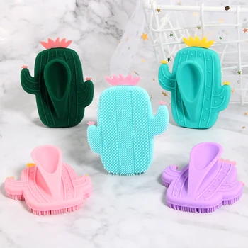 

Cactus Silicone Beauty Massage Washing Pad Facial Exfoliating Blackhead cute Face Brush Tool Soft Deep Cleaning Skin Care