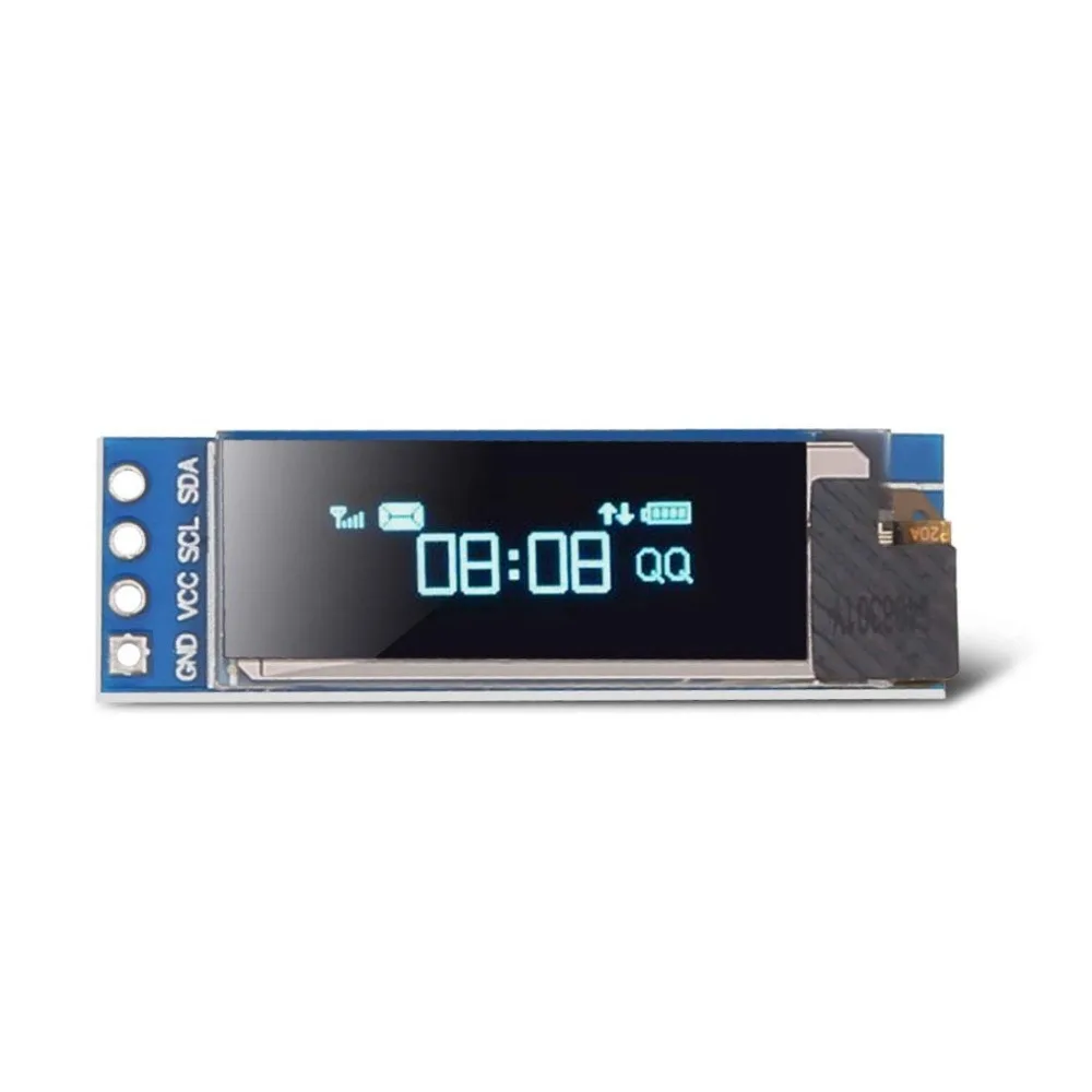 0.91 Inch 6Pin IIC I2C SPI Interface OLED White LCD Display Module 0.91