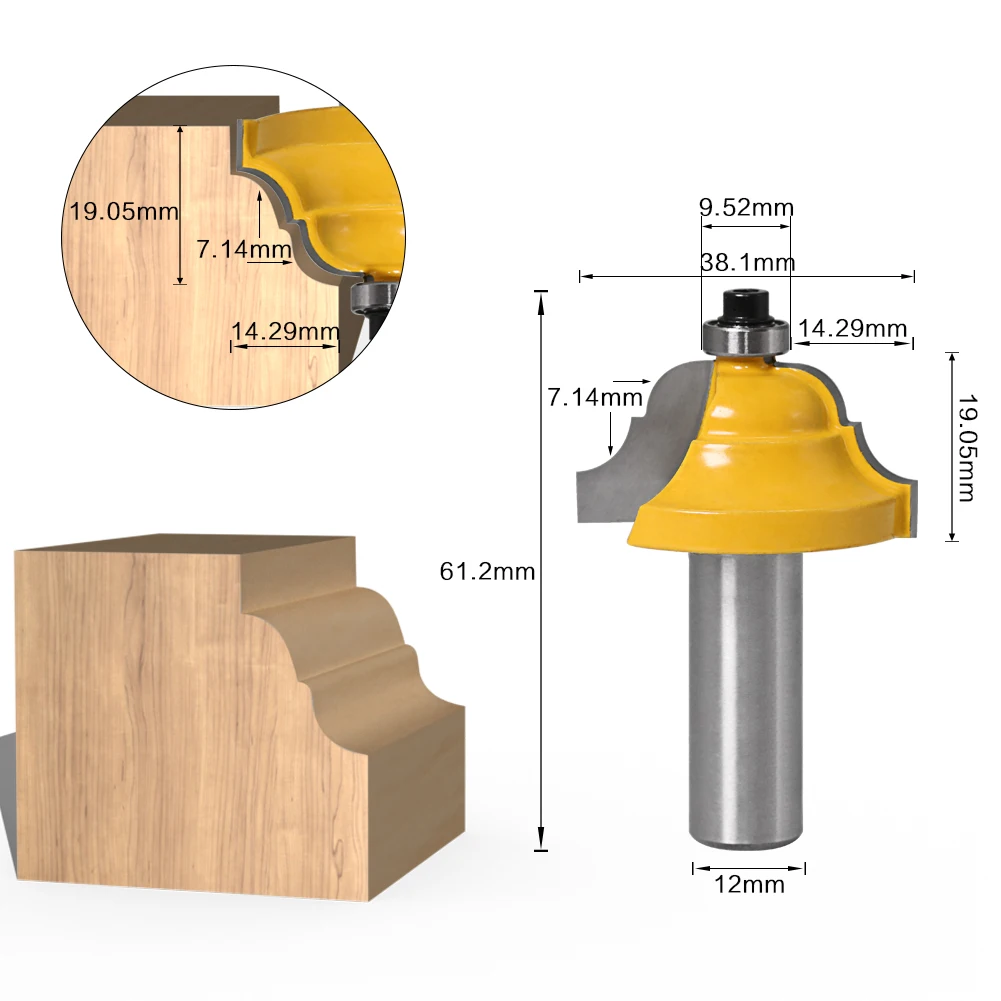 ogee & pedestal roteador bit c3 carboneto