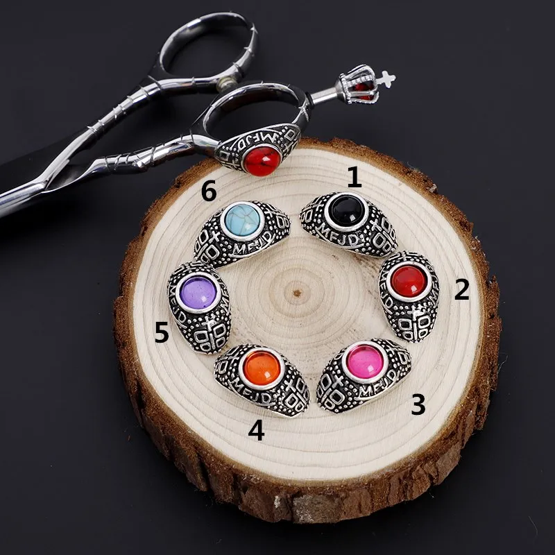 Украшения для волос ножницы Декоративные Красочные камни Кольцо держатель 6