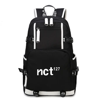 

NCT 127 printed current Backpack Loose strap adjustable 2019 New Fashion Harajuku Kpop Canvas teenagers Backpack