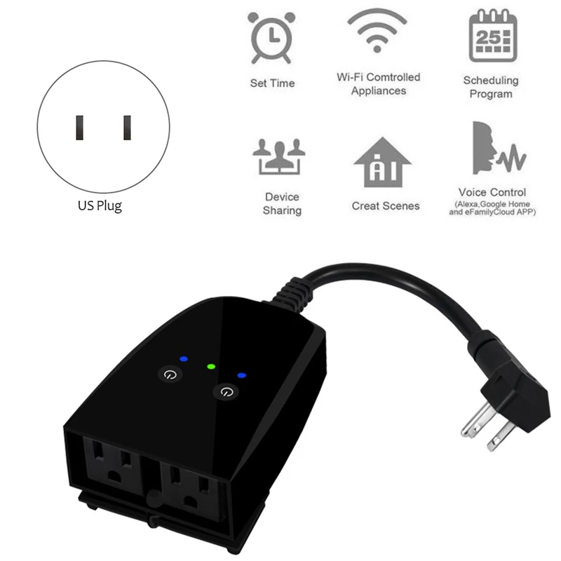 Tuya Водонепроницаемая умная розетка Wifi уличная настройка времени Удаленная