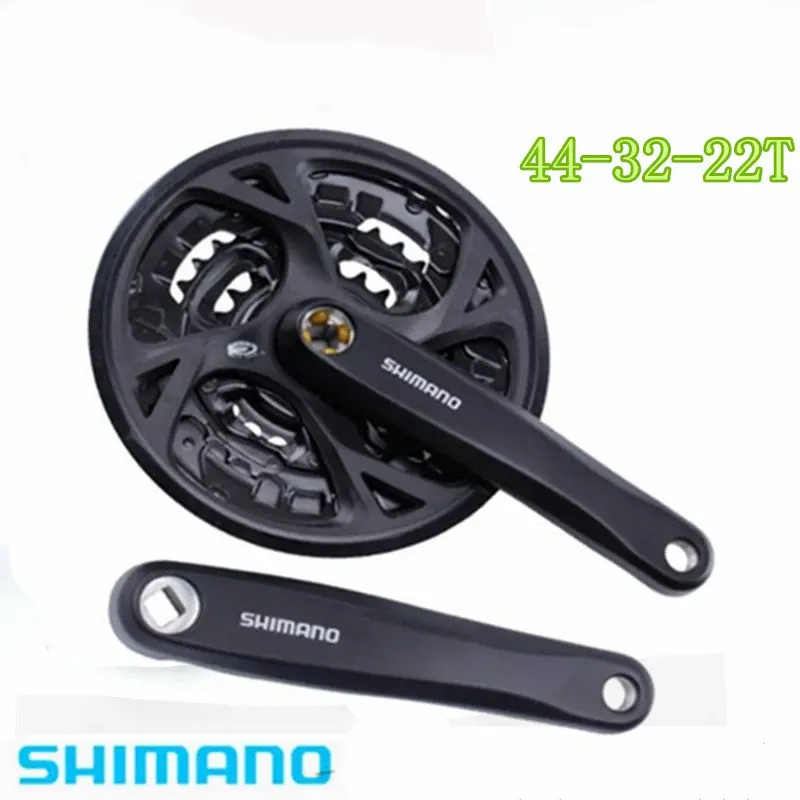 Shimano FC-M371, 9 скоростей, 170 мм, 44-32-22т, для велосипеда, квадратный шатун с цепной защитой, черный