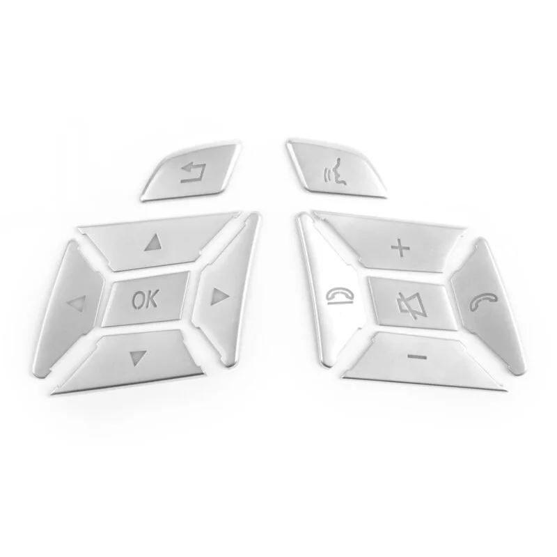 

Plastic Steering Wheel Buttons Rustproof Parts Car Replacement Trim Silver For Mercedes-Benz E C G-Class 2012-2016