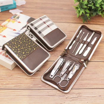 

Stainless Steel Nail Clippers Scissors Suit Set Kits Manicure Toenail Forceps Tweezers Ear Washers Cuticle Trimmers Clean Tools