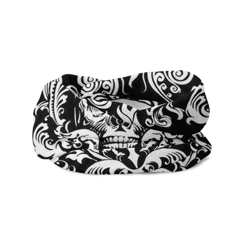 Cool 3D Skull Faces Scarf Women Turban Magic Scarves Outdoor Anti-UV Multi-Use Men Soft Changeable Neck Tube Snood Bandana
