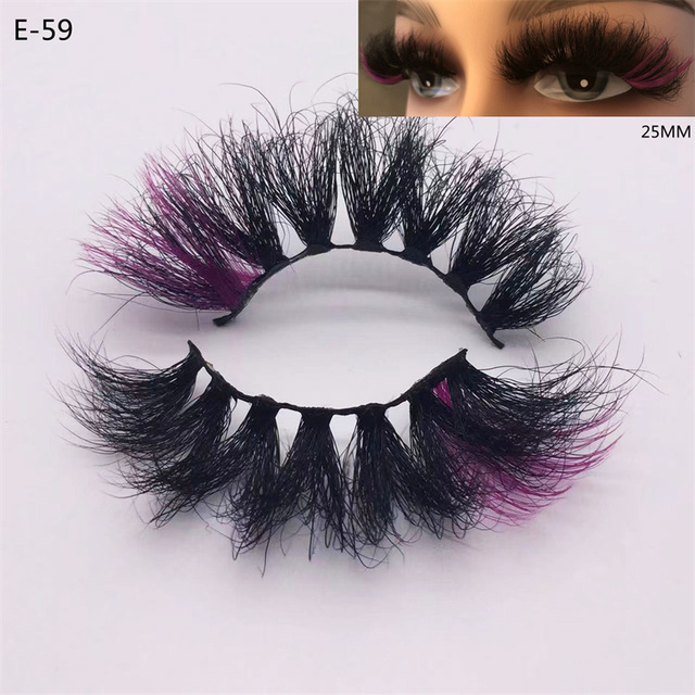 3D Mink Eyelashes Colorful 100% Mink Lashes Mix Color Pink Blue Red White False Eyelashes Fluffy Soft Cilias Vendor