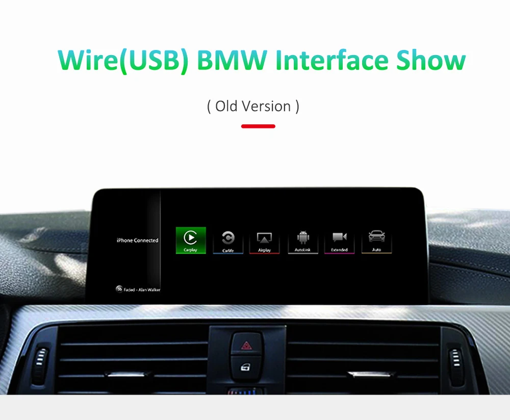 Беспроводной CarPlay/Android Интерфейс для BMW НБТ Системы с реверсивным Камера(поддерживает зарядку устройств: 1/2/3/5/7 серий, маленький размер, X1/X3/X4/X6