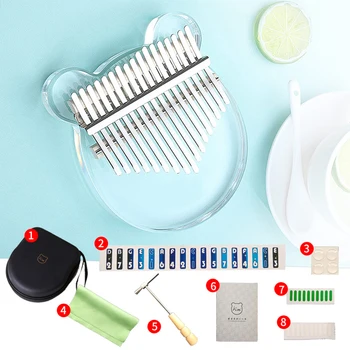 

17-Tone Finger Piano With Standard C Tone Portable Transparent Crystal Acrylic Kalimba Thumb Piano For Kids And Beginners