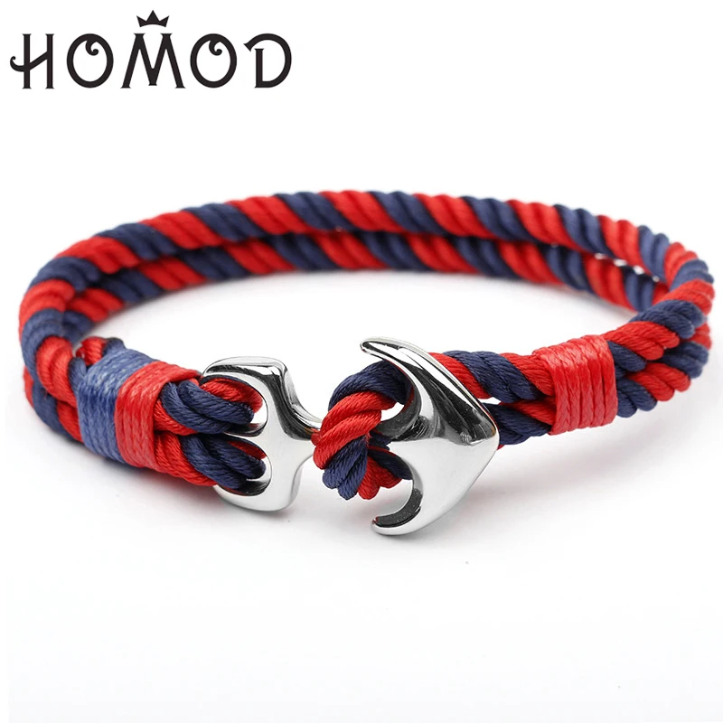 HOMOD 2019 новые браслеты с якорем мужские очаровательные морские веревки для