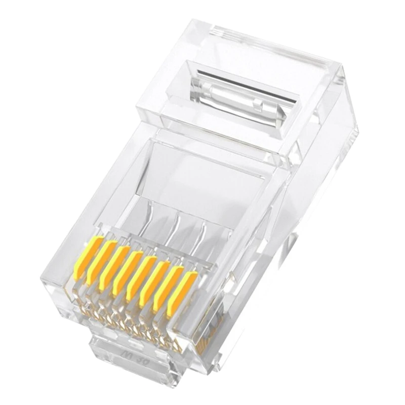 

50pcs1.03mm Hole Diameter RJ45 shielded connector cat5e Cat6 network rj45 Connector Plugs