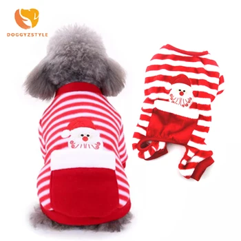 

Christmas Pet Dog Clothes Puppy Stripe Pajamas Warm Lovely Jumpsuits For Small Medium Dogs Coat Pets Cats Costume DOGGYZSTYLE