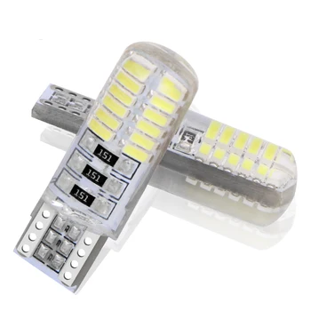 

2Pcs T10 W5W 24SMD 3014 LED Silica Light Automotive Tail Light Taillight Brake/License Plate Lamp Bulb Car styling Accessories