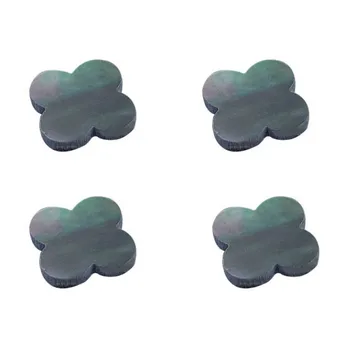 

100Pcs Natural MOP Black Shell Double Sides Flat Four leaf Clover Cabochons Inlay 8 10 12mm for DIY Necklace Earrings Handcrafts