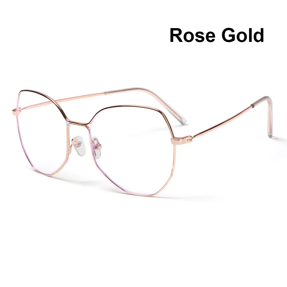 blue light reading glasses Irregular Anti-Blue Light Glasses Unisex Retro Vintage Ultra Light Polygon Pearl Metal Frame Vison Care Computer Gaming Glasses anti blue light glasses Blue Light Blocking Glasses