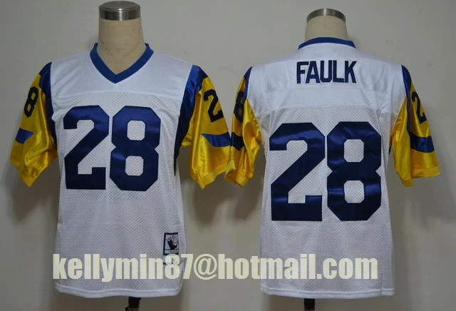 Stitiched, Los Angel, Jack Youngblood, Eric, Marshall Faulk, Kurt Warner, Throwback для мужчин Джерси - Цвет: Синий