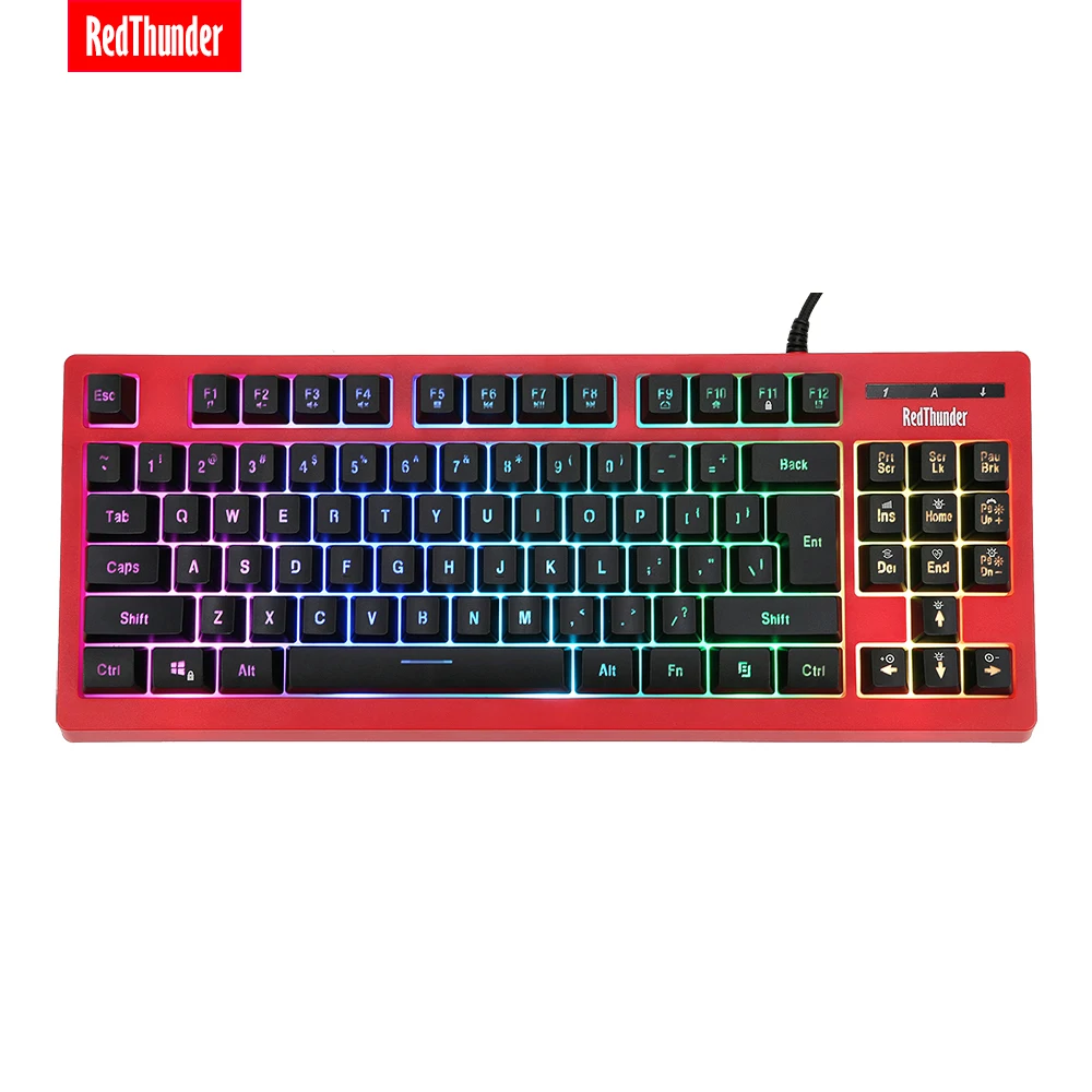 Проводная клавиатура RedThunder K870 с RGB подсветкой 87 клавиш USB|Клавиатуры| |