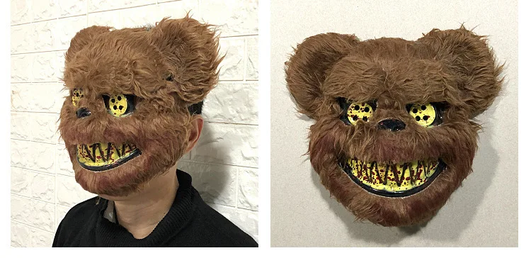 Bloody Rabbit Mask Plush Cos Halloween Horror Animal Mask Prank Gag Gift Halloween Killer Cosplay Horror Mask for Adult Children