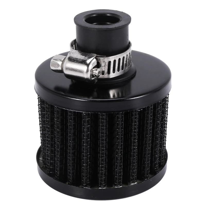 13mm Oil Mini Breather Cold Air Filter Fuel Crankcase Engine for Car Color:Silver